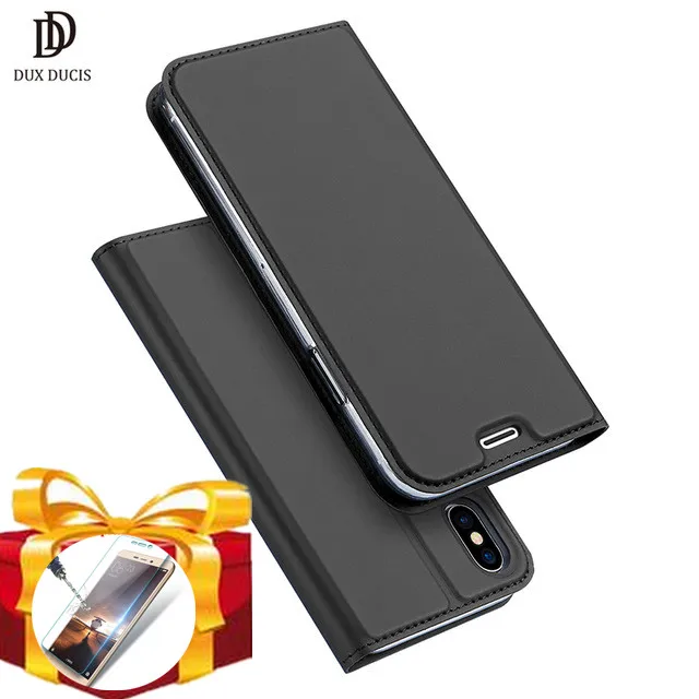 DUX DUCIS Роскошный кожаный флип чехол для Apple iPhone X книжка XS iPhoneX 5 8 &quotчехол телефона