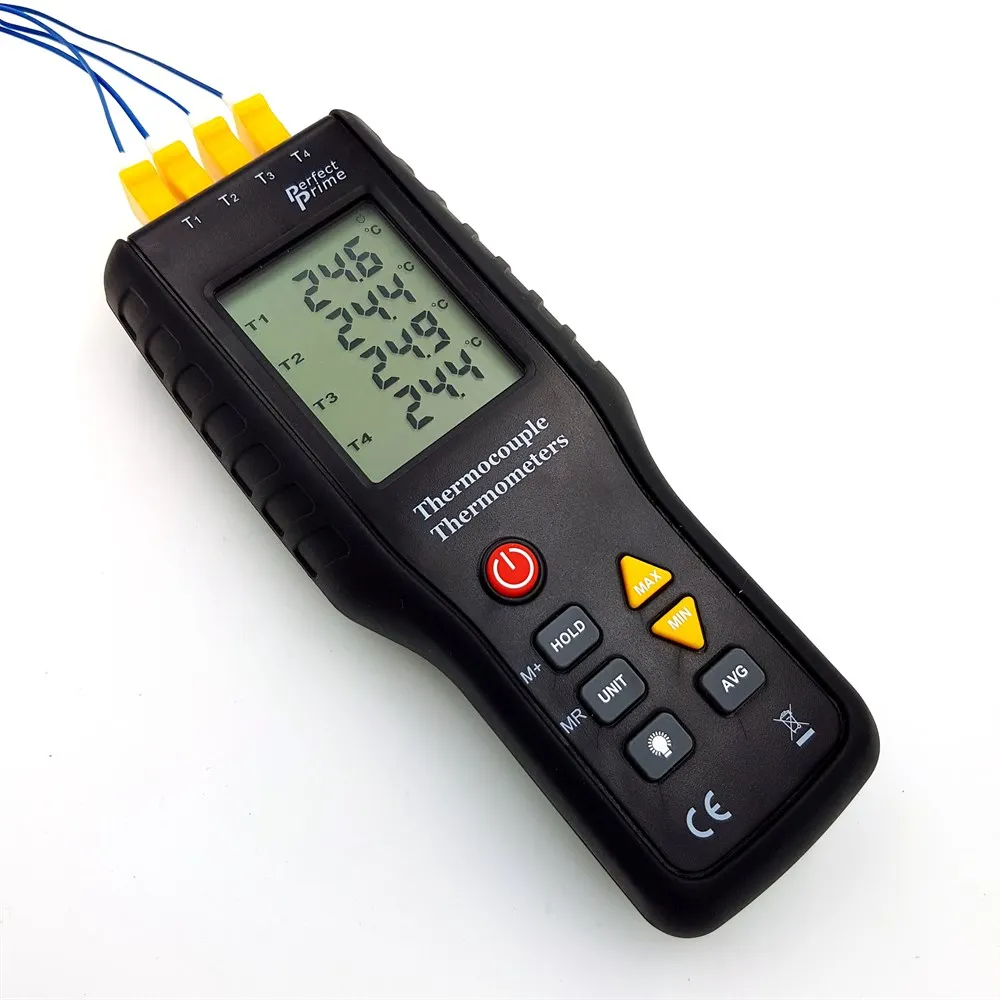 PerfectPrime TC41 4-канальный k-тип цифровой термометр термопары Датчик-200-1372C/2501F 20x4