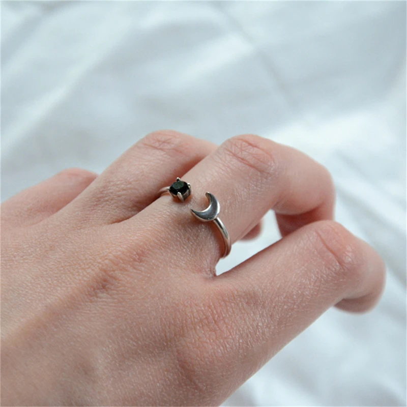 Romad 925 Sterling Rings for Women Silver Engagement Open Ring Trendy Romantic Zircon Fine Jewelry Minimalist Girl Gifts | Украшения и
