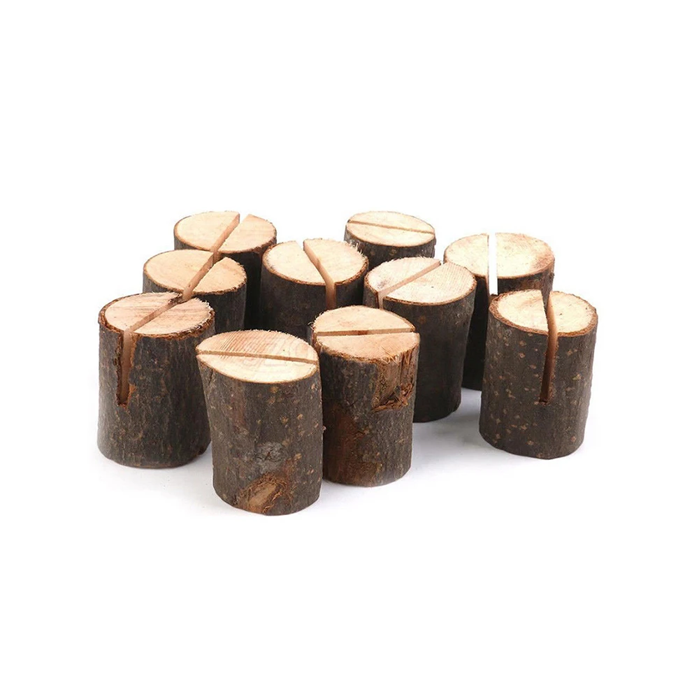New 10pcs Wedding Table Number Card Holder Stand Place Name Rustic Wooden | Дом и сад