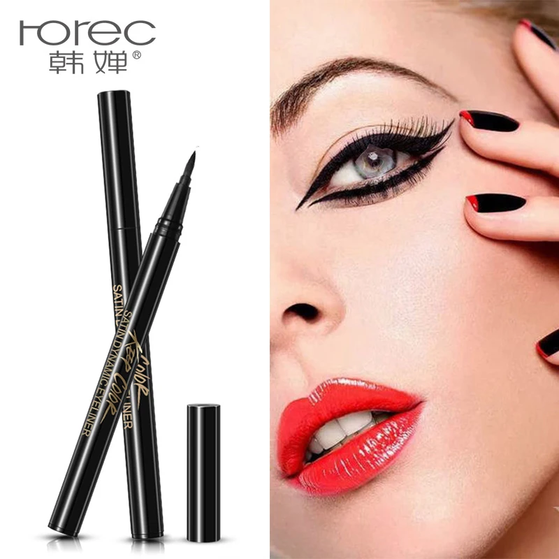 Атласная динамическая подводка для глаз черный карандаш долговечный легко