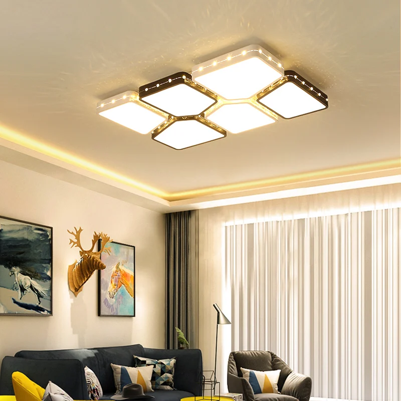Black/White Surface Mounted Modern led ceiling Chandelier lights for living room bedroom study lustres de sala chandelier | Лампы и