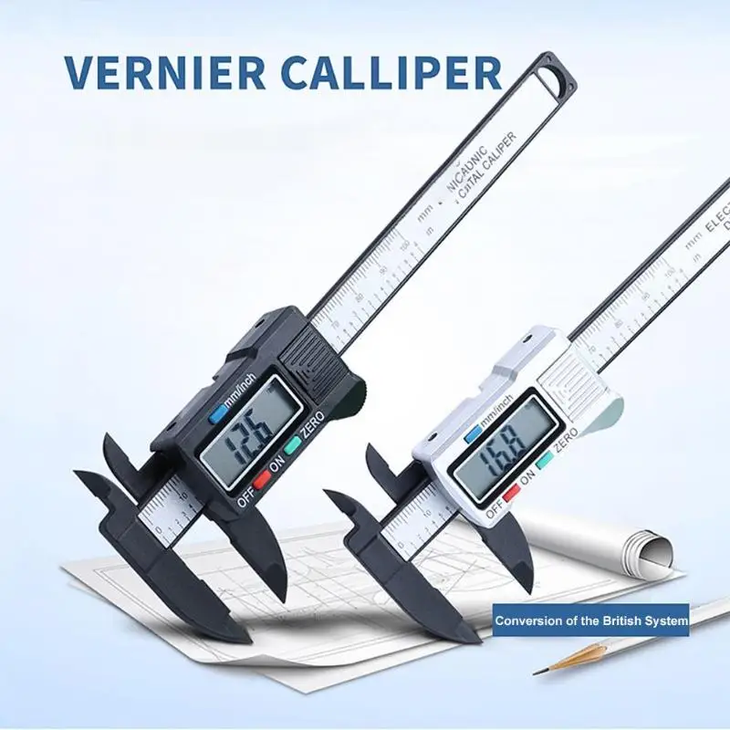 Electronic 0-150mm ABS Digital Vernier Calipers LCD Rule Pachometer Gauge Micrometer Thickness Measuring Tool