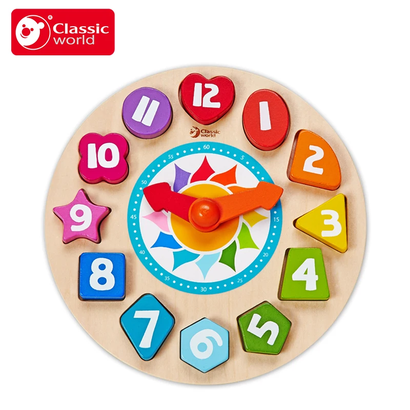Классический Мир TicTac часы для маленьких детей строительный конструктор раннего