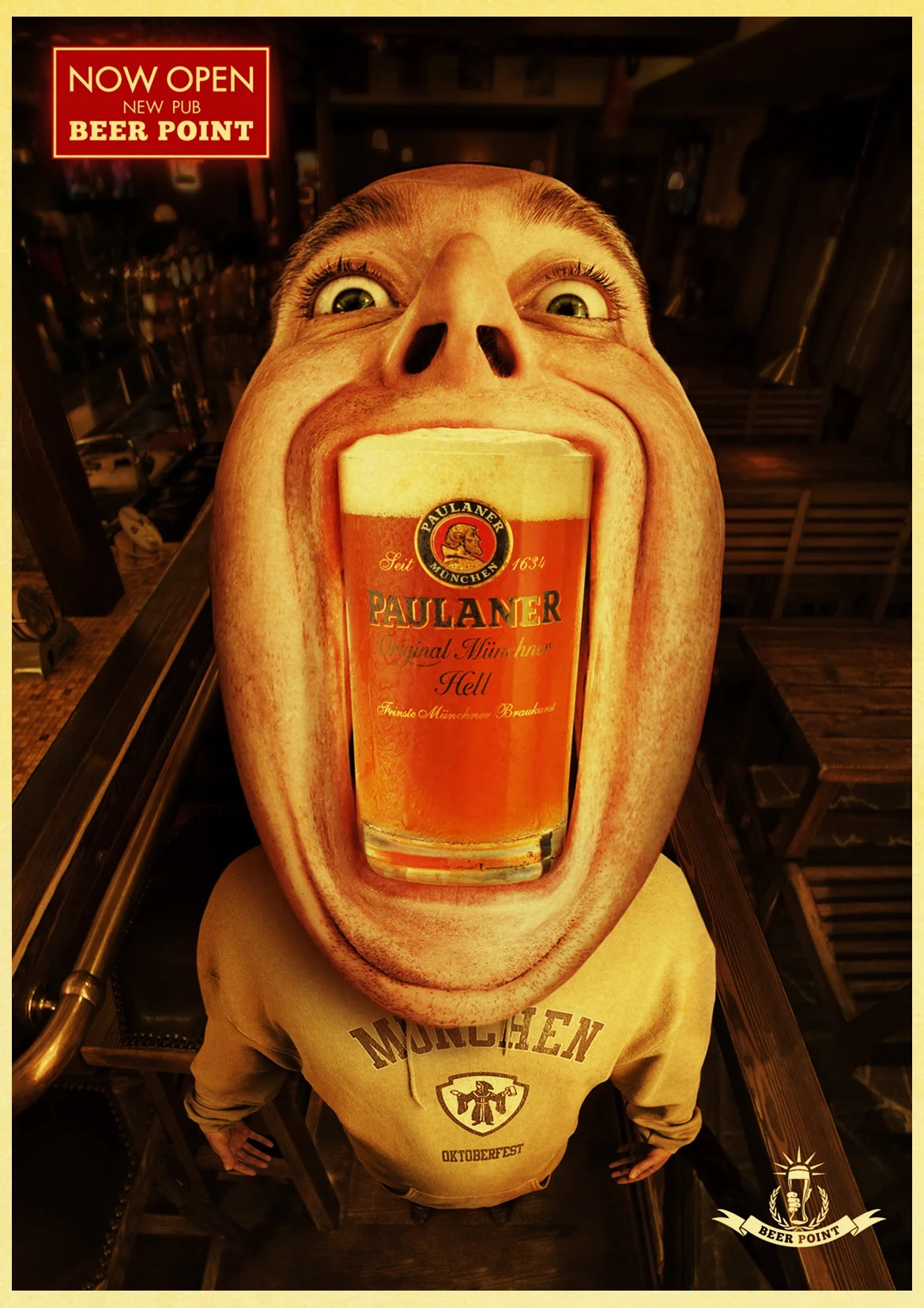 Ice Cold interesting Beer Man Poster Art Painting Bar Pub Club Home Decorative Retro Wall Stickers Creative Posters