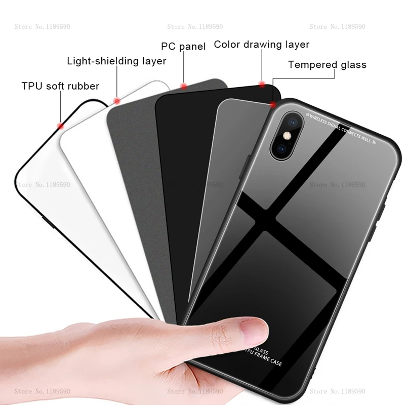 Роскошный чехол из закаленного стекла для iPhone XS 12 11 Pro Max Mini силиконовый 7 8 Plus 6 6s X 10