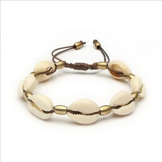 1 шт. Горячая продажа Мода оптовая подлинный cowrie морской корпус браслет в