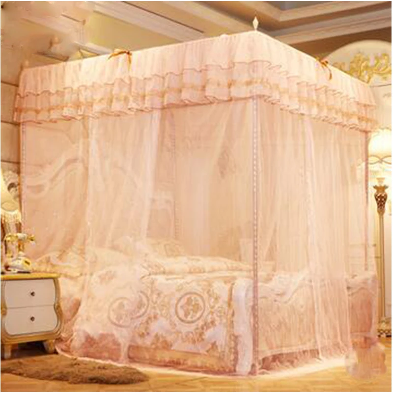 Three-door door mosquito net double repellent tent encryption account yarn bed curtain palace princess wind | Дом и сад