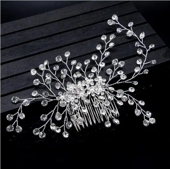 2019 блестящие свадебный гребень для волос аксессуары цветочный головной венок
