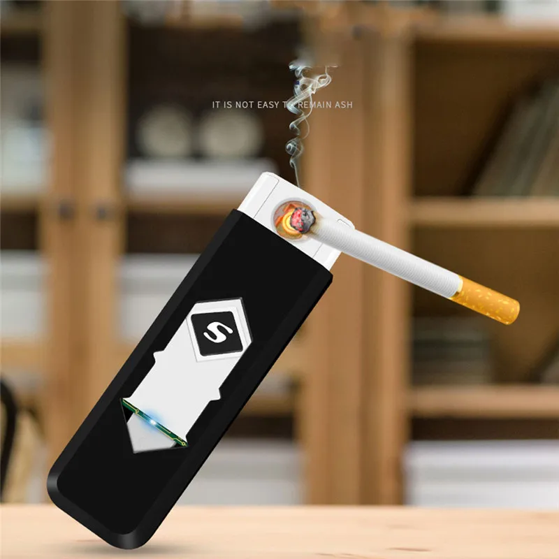 1 шт. ветрозащитная беспламенная креативная перезаряжаемая USB электрическая зарядка прикуриватель бездымные зажигалки X