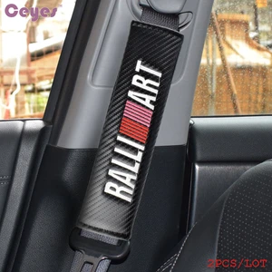 Car-Styling Auto Seat Belt Cover Pads Case For Mitsubishi RalliArt Lancer Asx Outlander Pajero l200 Galant Carbon Car Styling