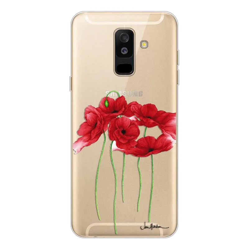 1 Чехол для samsung Galaxy A6 SM A600, мягкий силиконовый чехол из ТПУ с принтом, чехол на заднюю панель samsung A6 Plus capa A605 A605F, чехол для телефона s - Цвет: 1