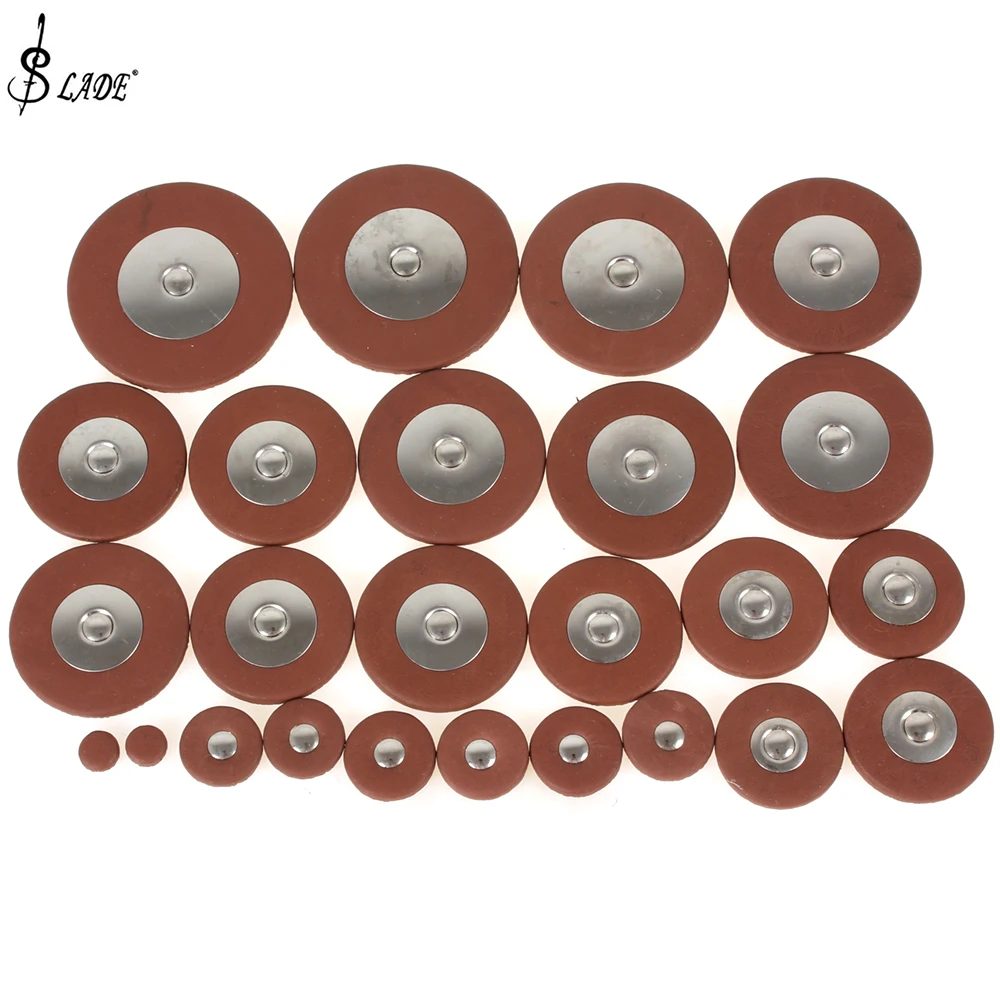 

25Pcs Professional Leather Tenor Saxophone Pads Orange Sax Pads Replacement for Alto Saxophone Woodwind Instruments Accessories