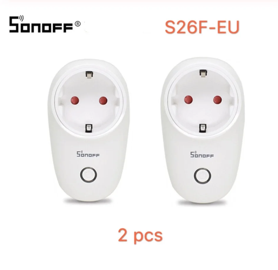 Sonoff S26 WiFi базовая умная розетка EU-type F S26F Беспроводная штепсельная розетка умная домашняя розетка работает с Alexa Google Assistant - Комплект: EU-TYPE-F 2 pcs