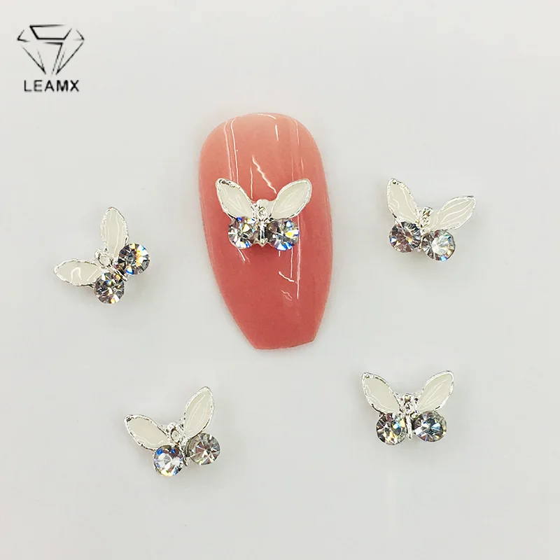 L504 LEAMX 10 шт горный хрусталь эмаль украшение для ногтей в виде бабочки ювелирные изделия стеклянные украшения для ногтей 3D DIY маникюр Кристалл талисманы для ногтей L504 - Цвет: L504