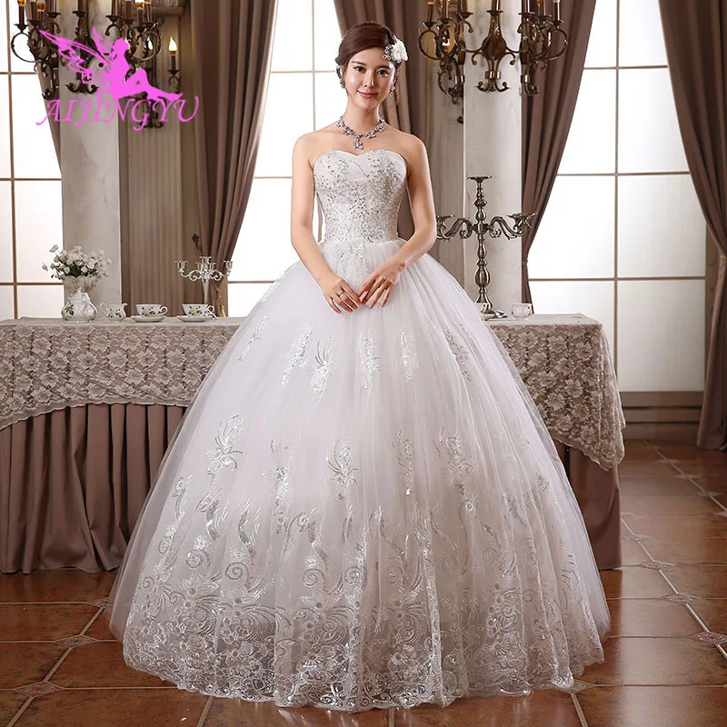 

AIJINGYU 2021 gowns Customized new hot selling cheap ball gown lace up back formal bride dresses wedding dress WK429