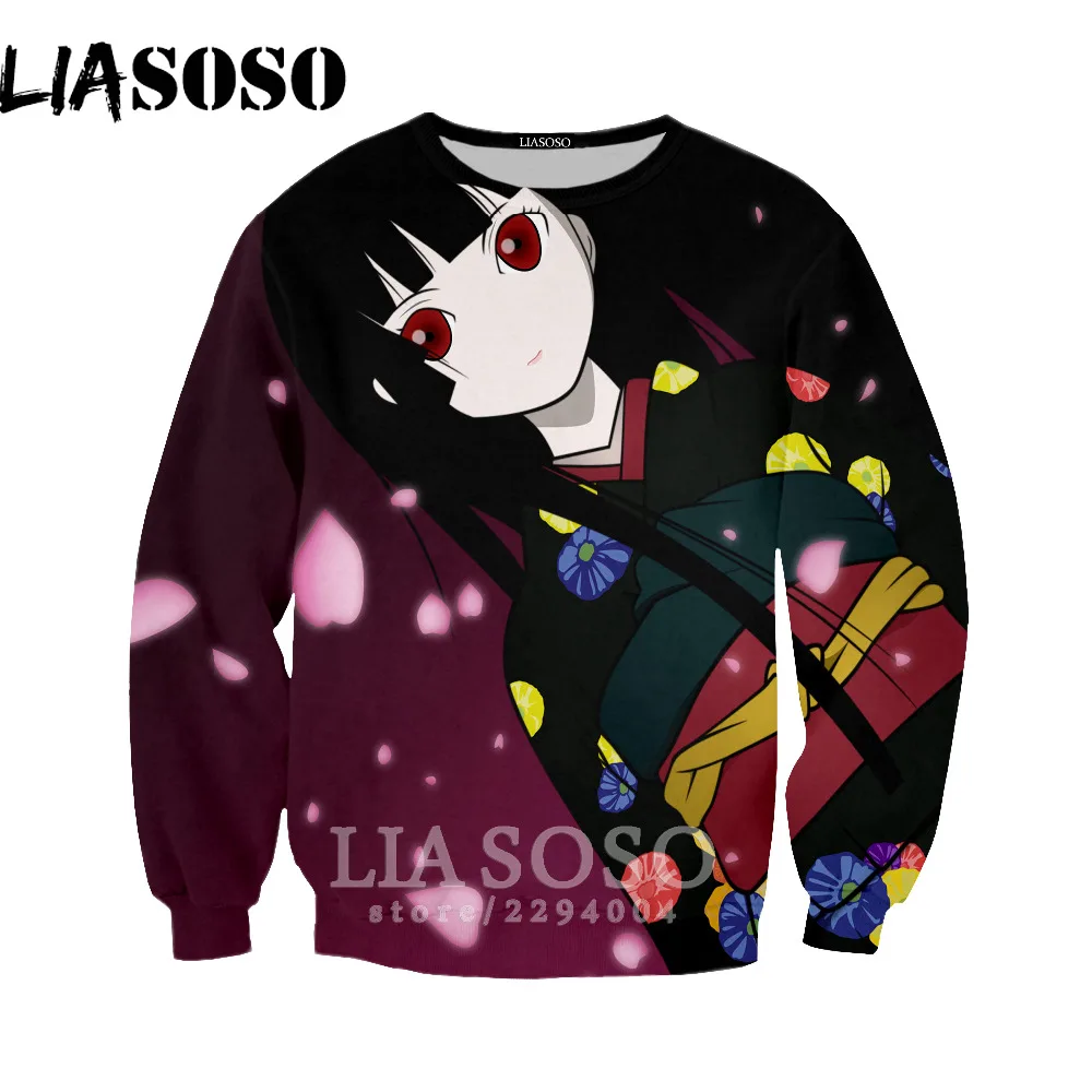 LIASOSO дзигоку сёдзё адская девочка Mioyosuka свитшоты Hell Girl 3D печать длинный рукав