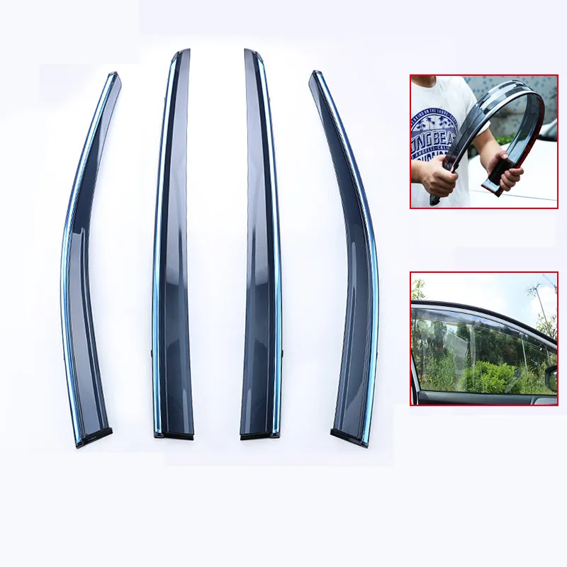 4pcs Для kia sportage 3 Автомобильная Водонепроницаемая Декоративная полоса солнцезащитный козырек специальный модифицированный оконный дождевик украшение для бровей - Цвет: 4pcs