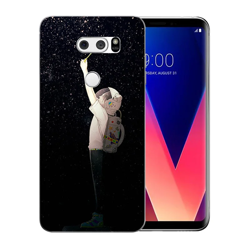 Чехол для телефона LG V30 Space Moon Pattern Прозрачный Силиконовый ТПУ H930 H930DS H933 H931 H932 VS996