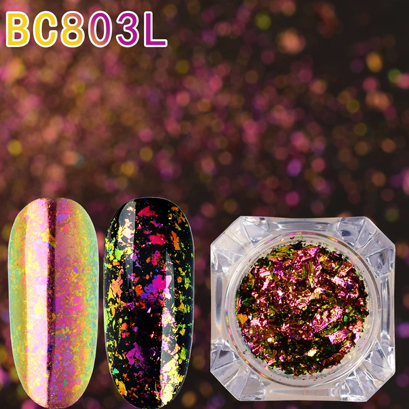 BEAUTYBIGBANG 0,1 г эффект чешуйки ногтей блестки зеркальный блеск порошок хром пигмент Блестки для ногтей Хамелеон дизайн ногтей