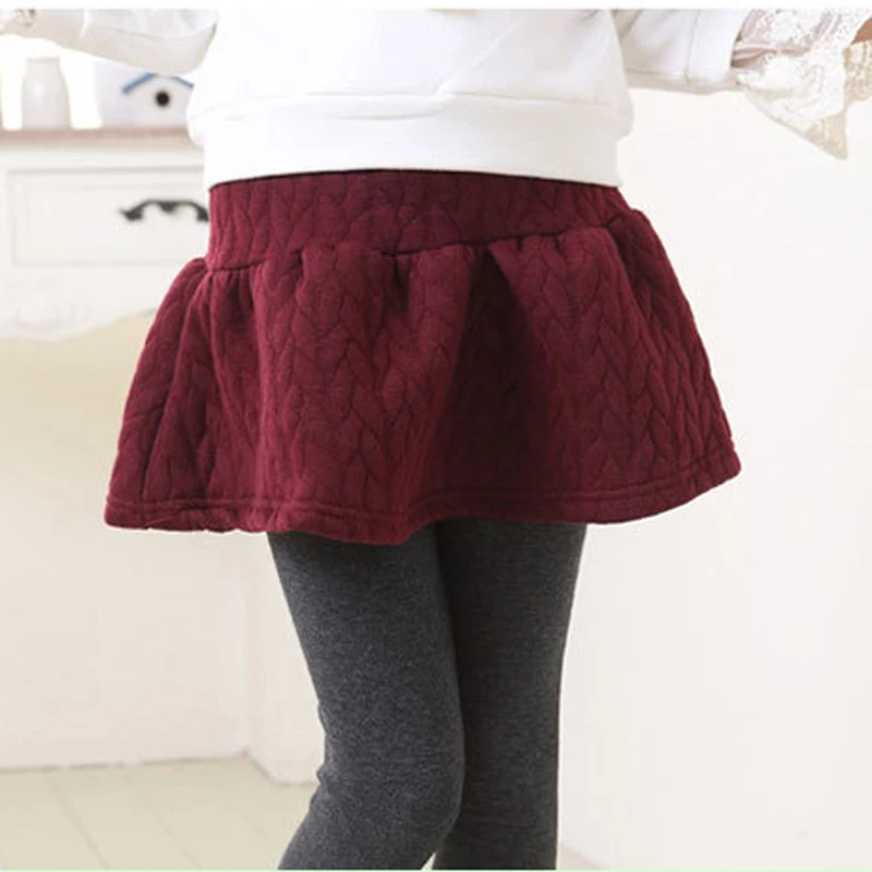 Для маленьких девочек для разного возраста леггинсы юбка брюки Детские Теплые