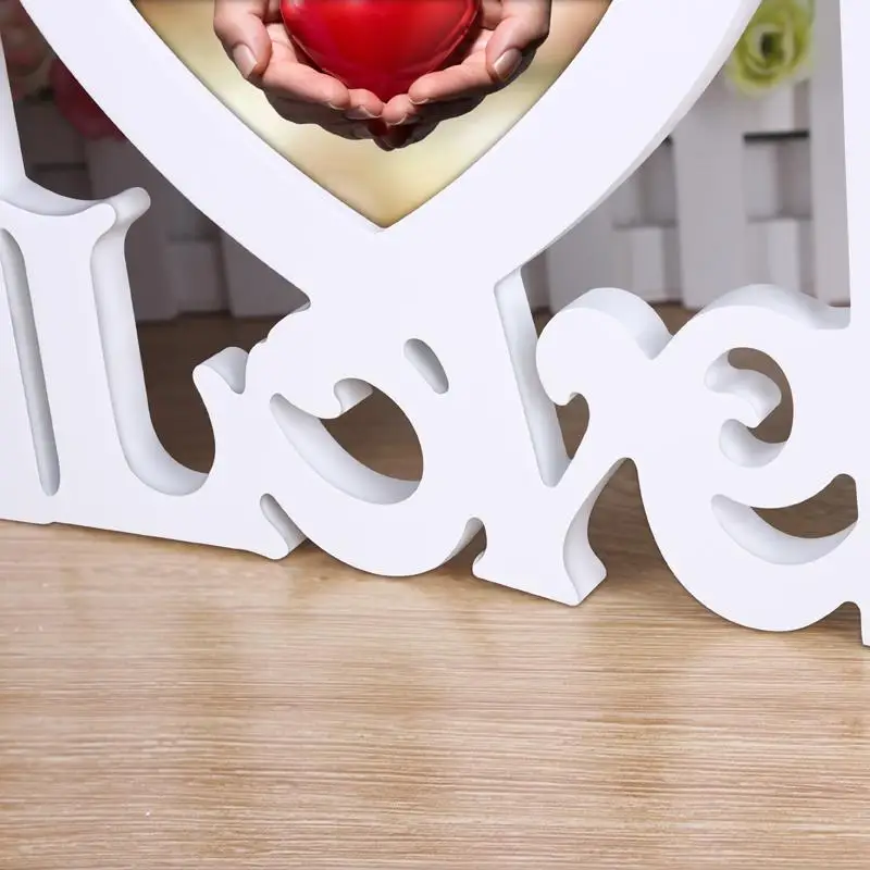 Милая любовь фоторамка в форме сердца с двумя изображениями Висячие для