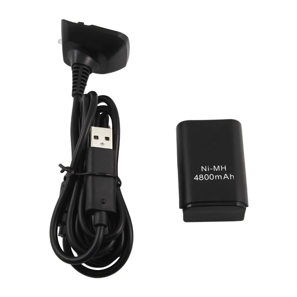 С посылка 4800mAh аккумуляторная батарея+ Кабель зарядного устройства для xbox 360 беспроводной контроллер FA45