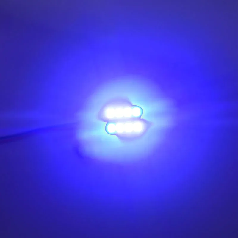 50X синий белый двухцветный купольный свет 8 SMD 2835 led 0 5 Вт Панель автомобиля лампы
