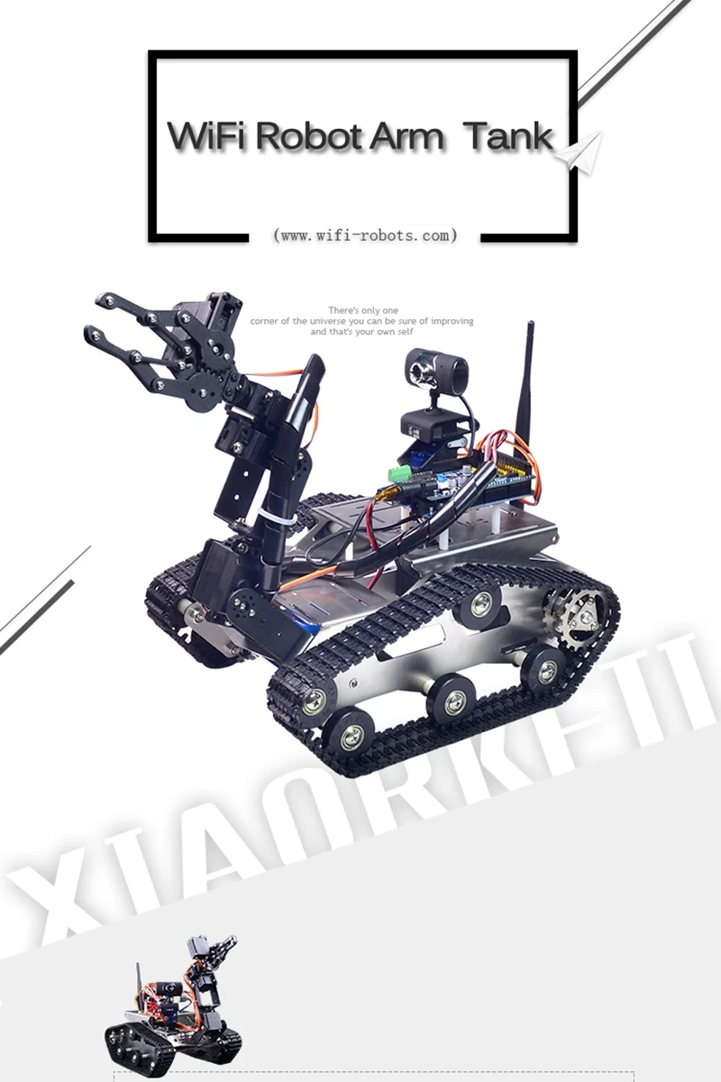 Xiao R DIY умный робот Wi-Fi видео контроль Танк с камерой Gimbal для детей и взрослых День рождения Рождество Забавный подарок