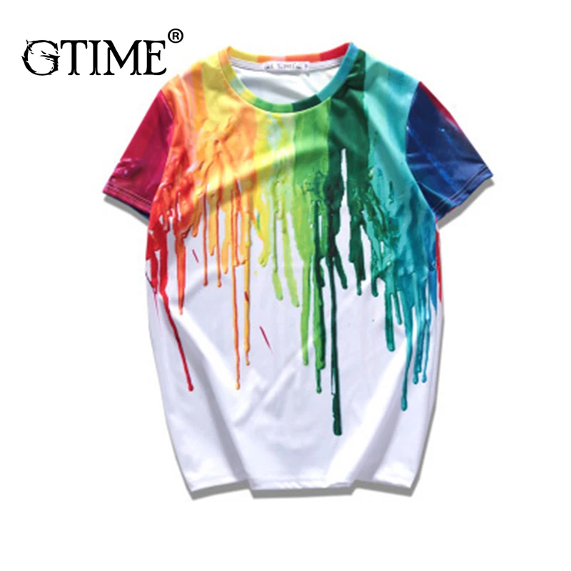 Дропшиппинг Gtime/Летняя футболка с коротким рукавом Винтаж Цветная рубашка