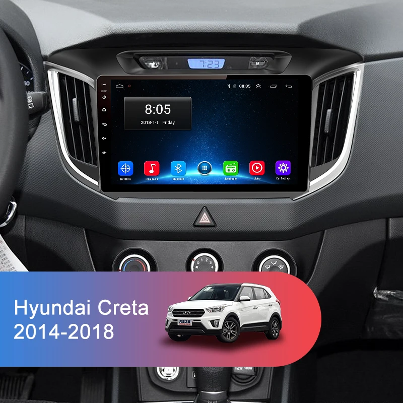 Junsun 2 Din мультимедийный видео плеер Android 8 1 gps навигация радио wifi OBD2 для hyundai ix25 2014 2018