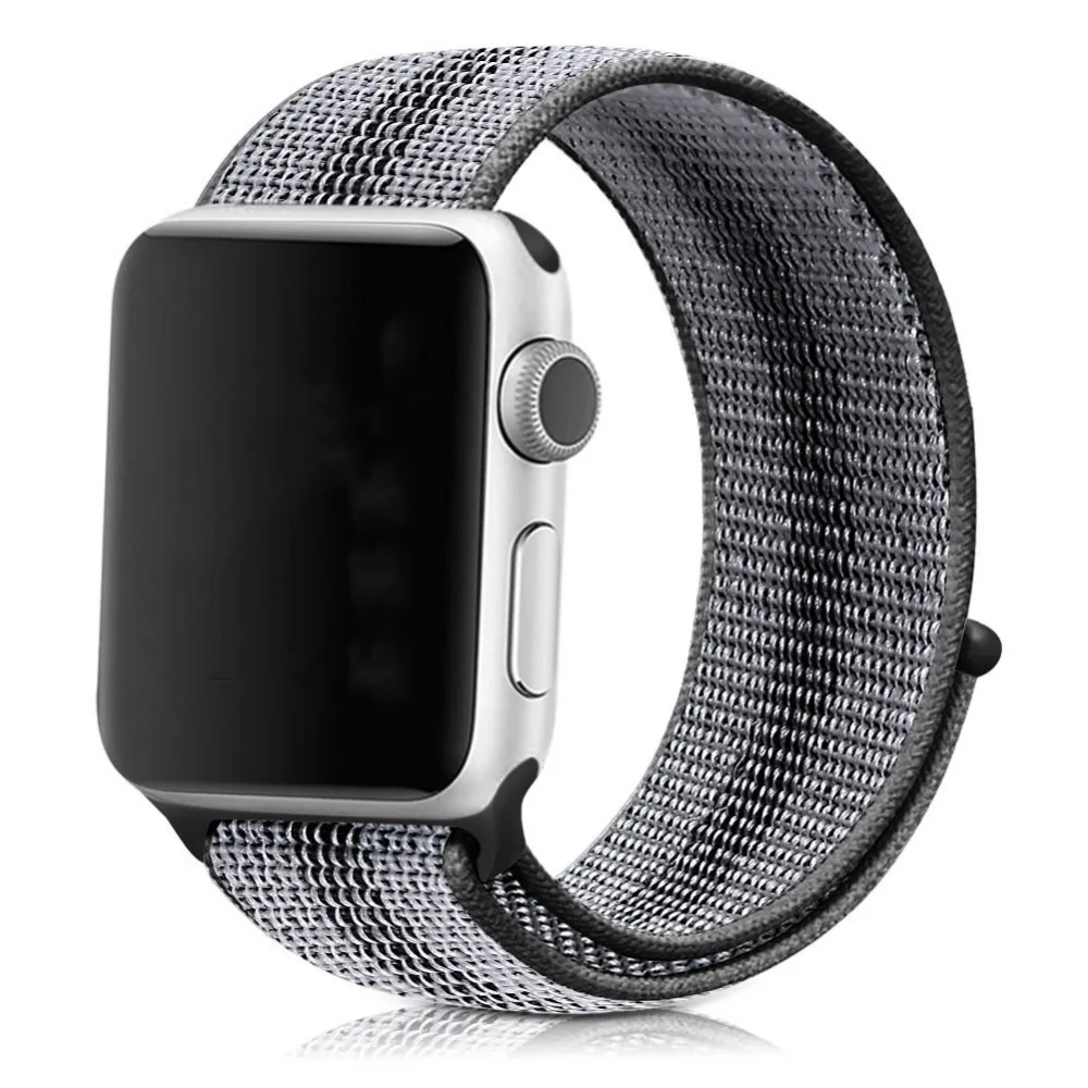 Нейлоновый спортивный бесшовный ремешок для наручных часов iwatch, 4 цвета, в полоску, легкий мягкий сплетенный ремешок для наручных часов Apple Watch 4 серии 3/2/1 38 мм 42 мм 40 мм 44 мм