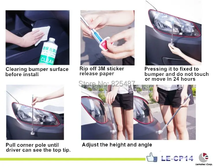 LEMATEC Универсальный Эластичный угловой бампер 2 шт. для безопасности автомобиля