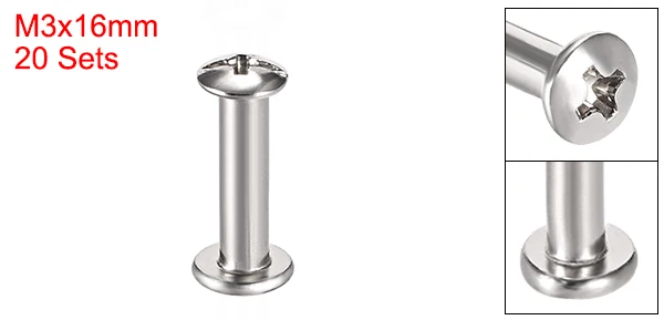 M3x16mm Uxcell Новинка; Лидер продаж в общей сложности 20 блоков M4 M3 Phillips круглый крестовая отвертка пост вязка кожаная застежка Длина 10/16/20/25/27 мм углеродного глушитель выхлопной трубы Сталь - Цвет: M3x16mm