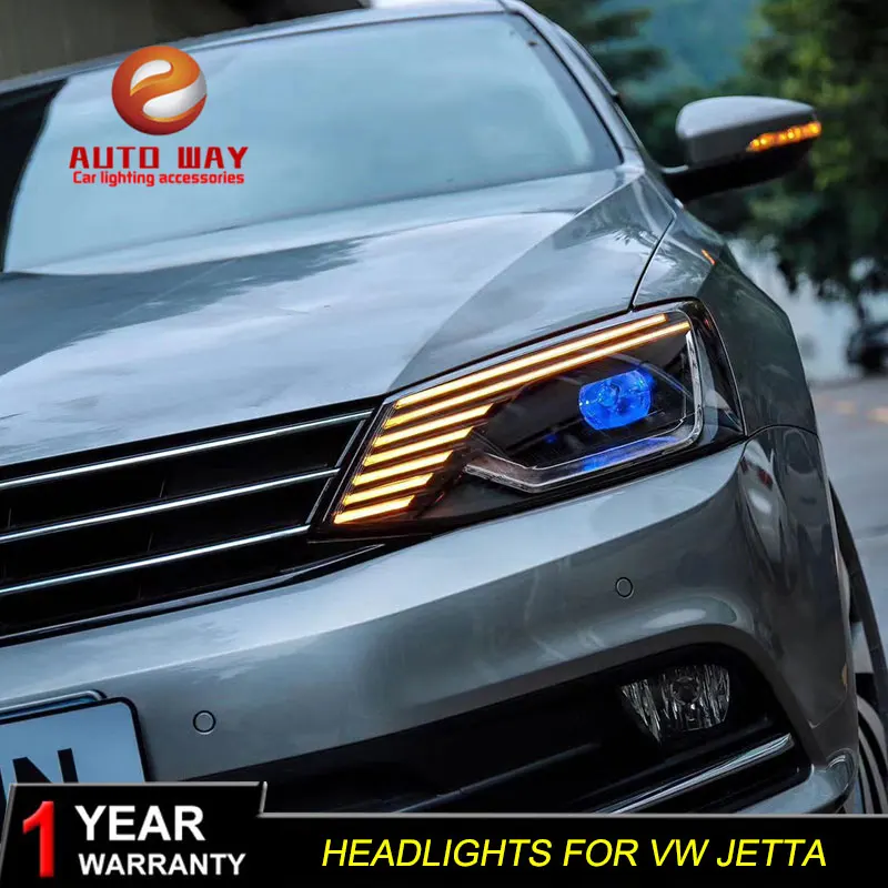 Стайлинга автомобилей корпус передней фары для VW Jetta 2011- светодиодный фары VW Jetta светодиодный фар DRL Объектив Двойной Луч Биксеноновая светодиодный