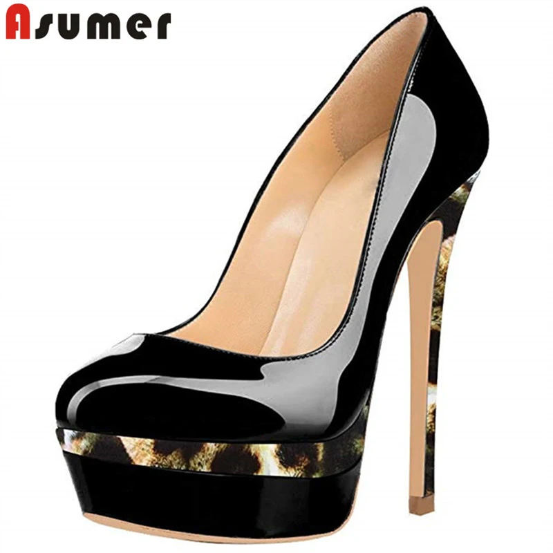 

ASUMER/Большие размеры 35-45; Модная Демисезонная обувь; Женские туфли-лодочки на платформе с круглым носком; Женская обувь; Свадебные туфли на оч...