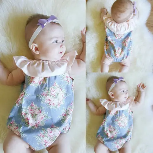 Очаровательное боди принцессы с цветочным рисунком для новорожденных девочек