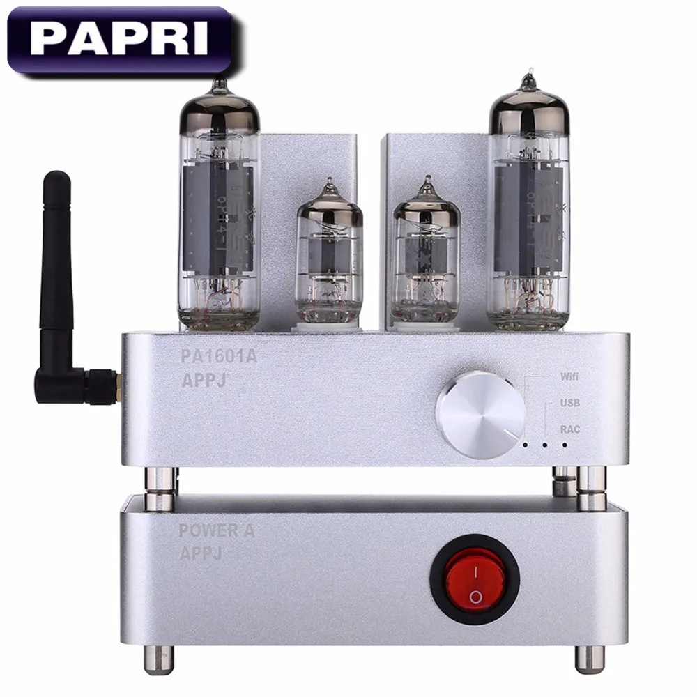 Бренд APPJ PA1601A 6J1+ 6P4 HIFI Wifi вакуумный ламповый усилитель Настольный Цифровой Аудио ламповый усилитель Hi-Fi музыкальный плеер без потерь