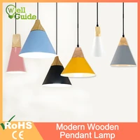 modern wooden pendant lamp lamparas e27 e26 led lamp colorful aluminum shade pendant lamp dining room lights for home lighting