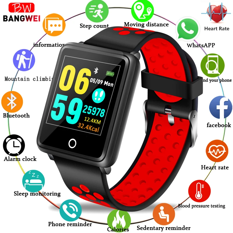 BANGWEI женские спортивные умные часы светодиодный светодиодные водостойкие SmartWatch