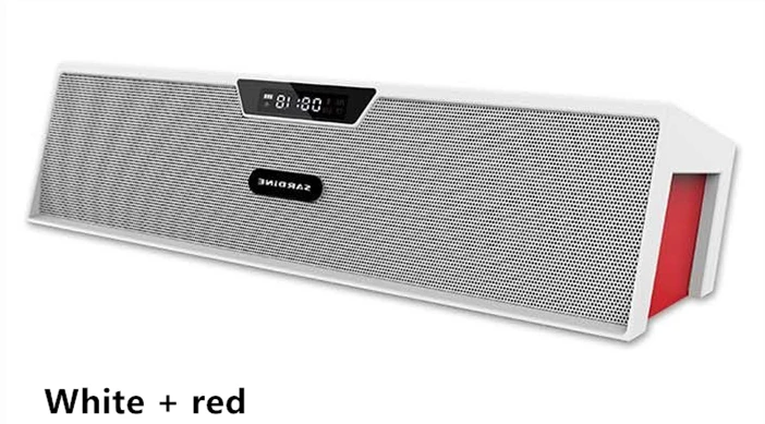White Red SDY-019 настольная сигнализация беспроводной Bluetooth динамик FM радио 10 Вт портативный стерео сабвуфер HiFi динамик s SD карта Открытый плеер - Цвет: White Red