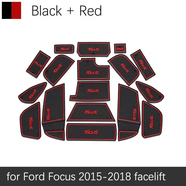 DMT011-R Противоскользящий коврик для Ford Focus 3 3,5 MK3 подтяжку лица ST RS ворота слот подставка анти-Грязная дверь паз коврик - Название цвета: DMT011-R