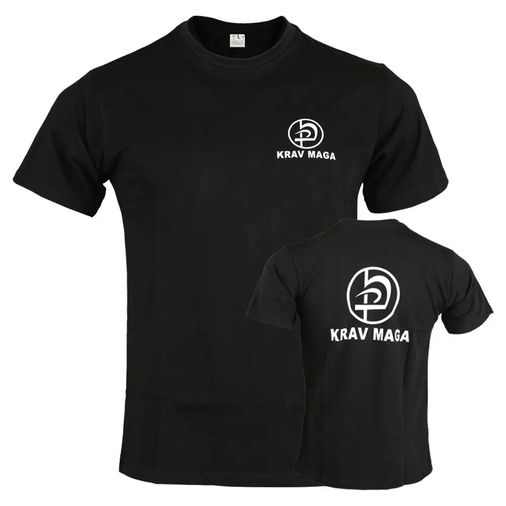 

Krav Maga t-shirt nera allenamento arti marziali Abbigliamento Casual Palestra