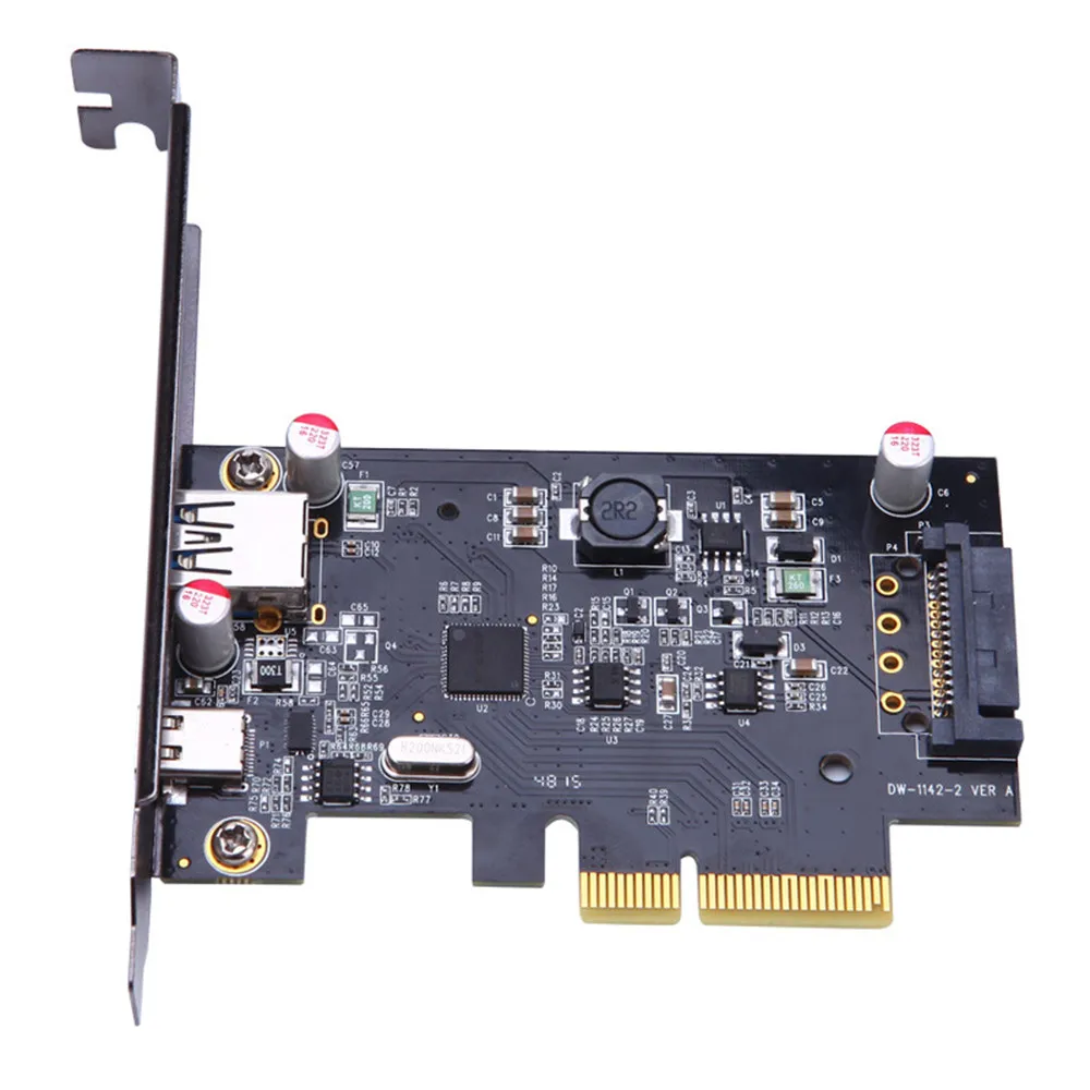 Maikou USB3.1 A + C карта расширения PCI e 10G riser card настольная Type C|Платы расширения| |
