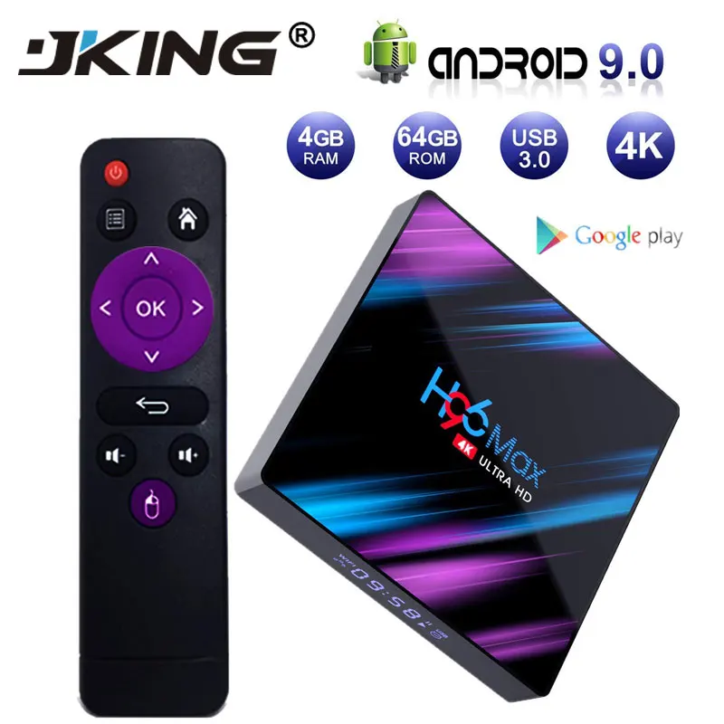 H96 MAX 9 0 Android tv Box Rockchip RK3318 4 Гб ОЗУ 64 H.265 4K голосовой помощник Google Netflix Youtube 2G 16G