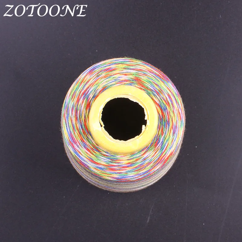 ZOTOONE 1500 м/рулон 40/2 швейная полиэфирных нитей Радужный шнур нитки для ручного