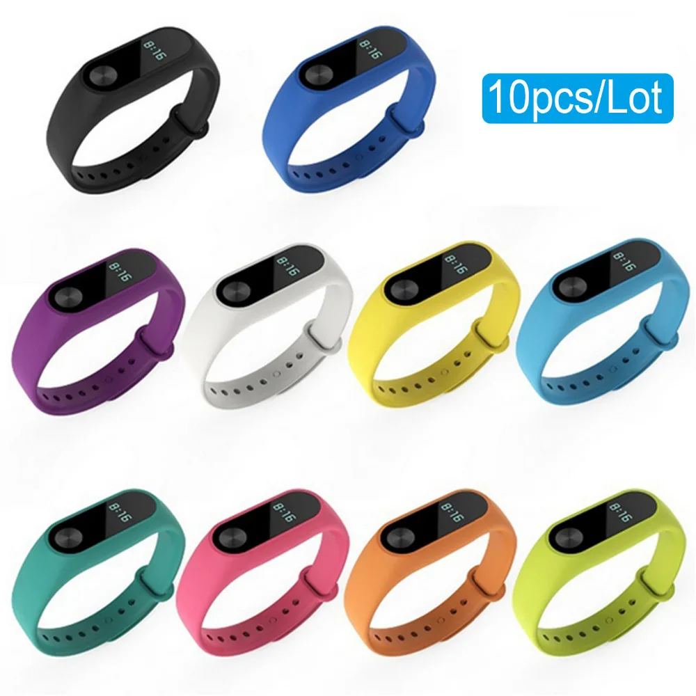 Силиконовый сменный ремешок для браслета Besegad 10 шт. браслет Xiaomi Xiomi Xiao Mi Band Miband 2 II