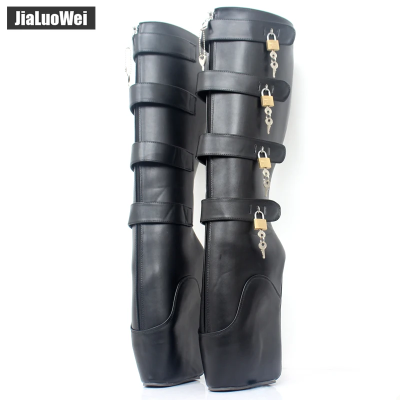 Женские Балетные сапоги jialuowei на очень высоком каблуке 18 см с замком|ballet boots|leather