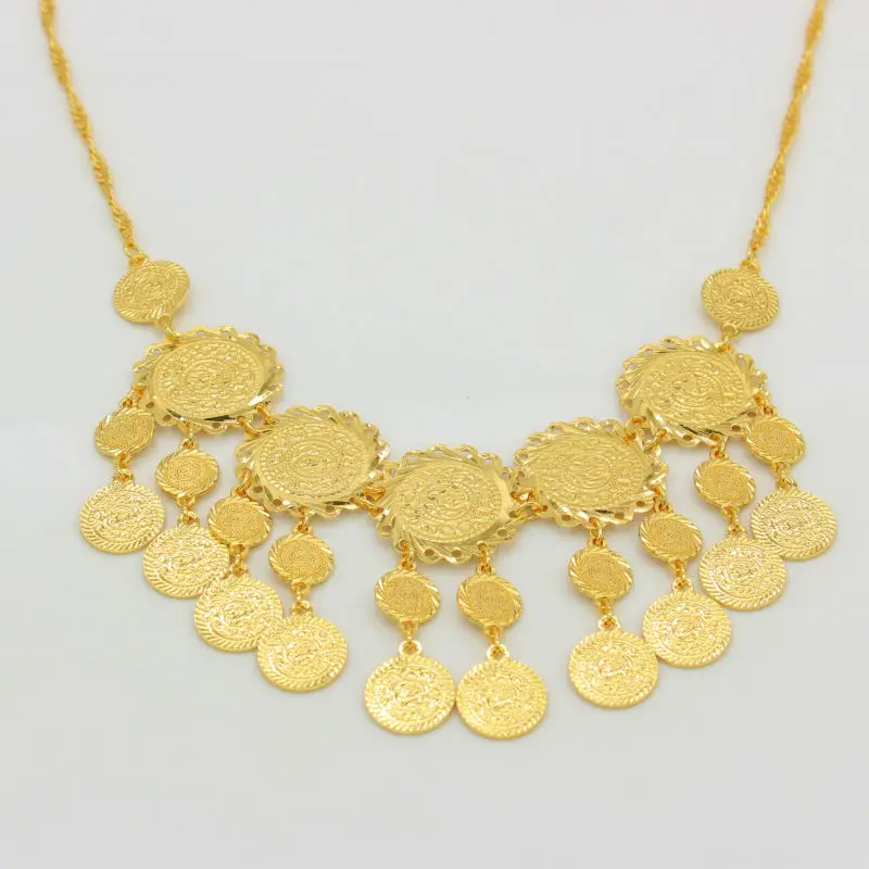 Adixyn новый комплект ювелирных изделий для арабских монет женский золотой цвет