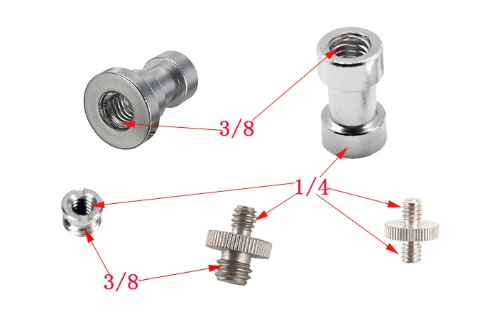 

5 in 1 1/4" to 3/8" Screw Spigot Stud Screw and Tripod Mount Screw Kit for SLR Camera Tripod